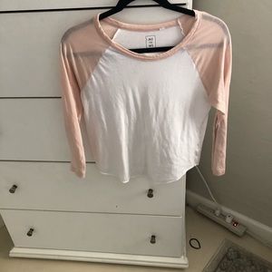 Pink and white skater top